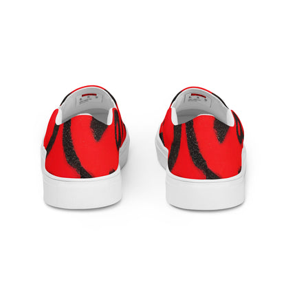 Men's Slip-On Canvas Shoes - Scarlet Enigma