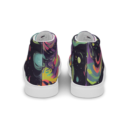 Men's High Top Canvas Shoes - Psychedelic Drift