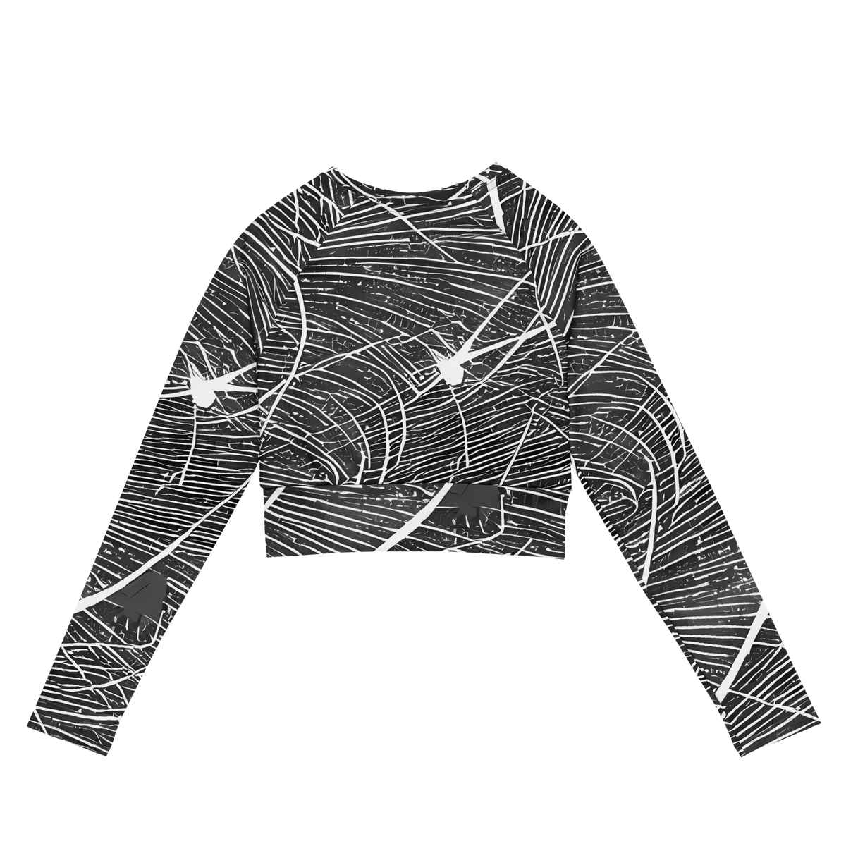 Long Sleeve Crop Top - Silver Echo
