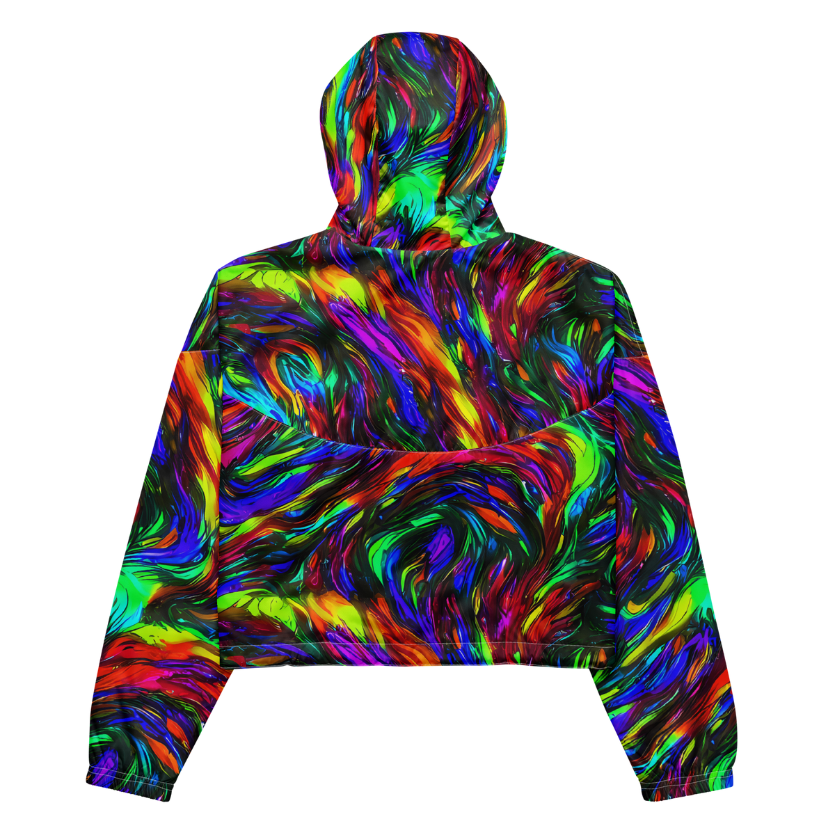 Women's Cropped Windbreaker - Calraet Swirl