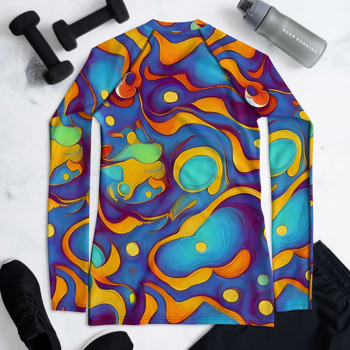 Women's Rash Guard - Pelton Swirl