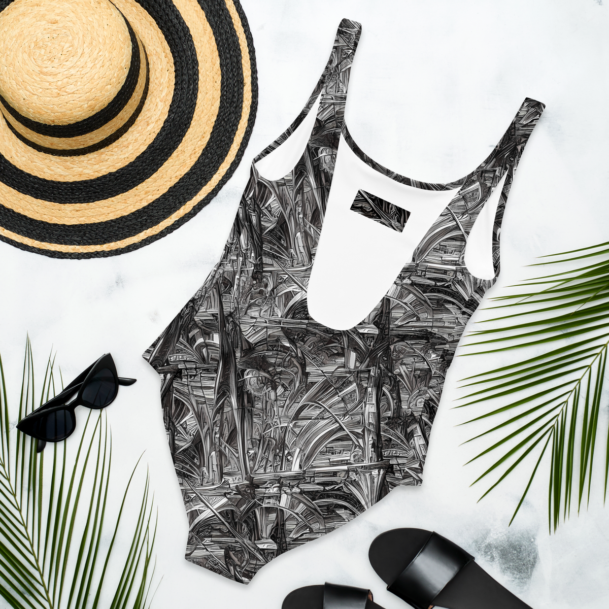 One-Piece Swimsuit - Gothic Whirlwind