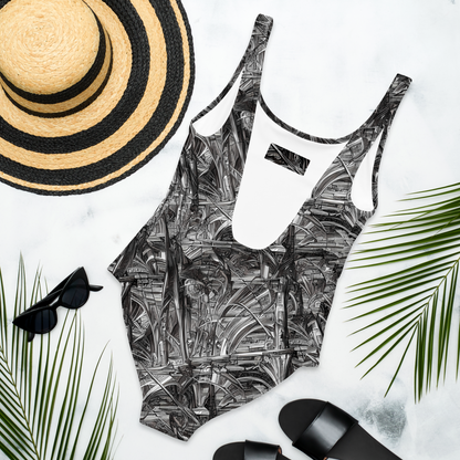 One-Piece Swimsuit - Gothic Whirlwind