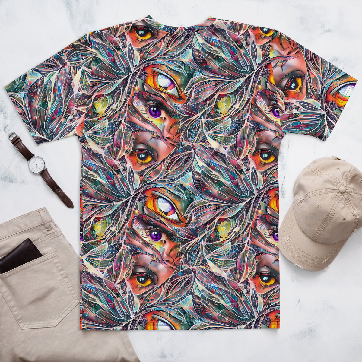 Men's Crew Neck T-Shirt - Prismatic Reverie
