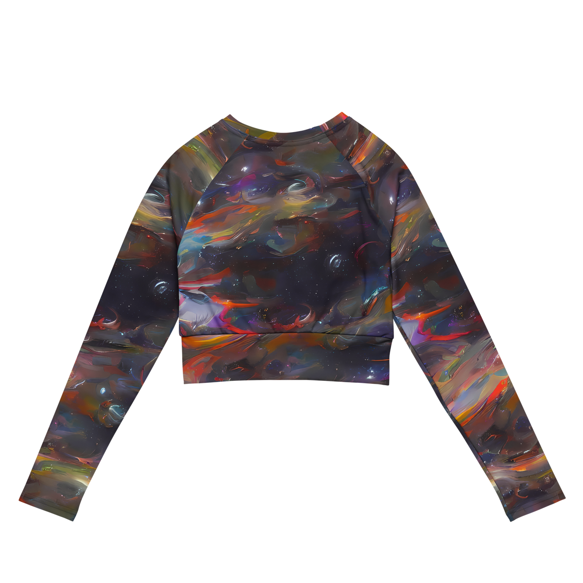 Long Sleeve Crop Top - Chromatic Flux