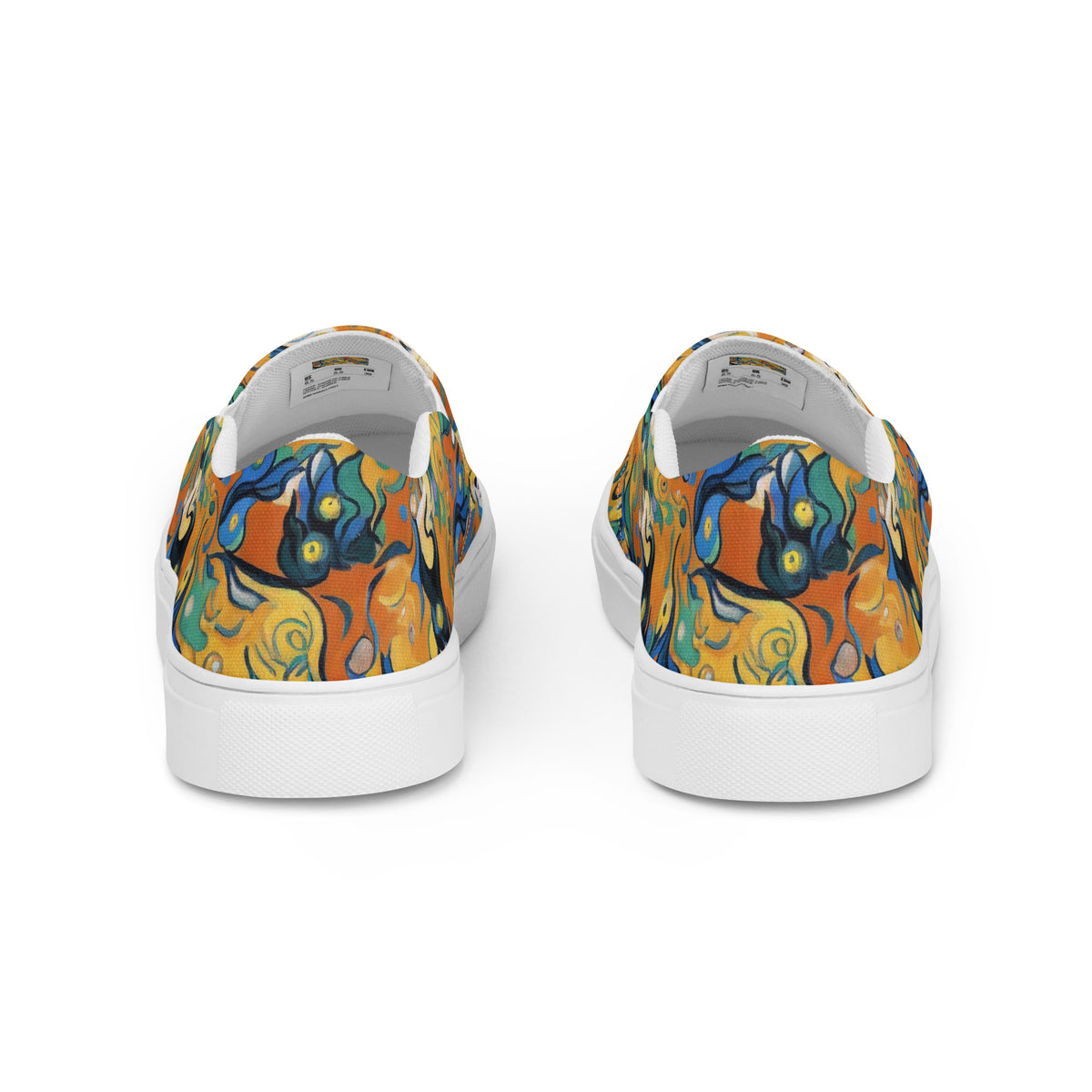Women's Slip-On Canvas Shoes - Whimsical Feline Dance