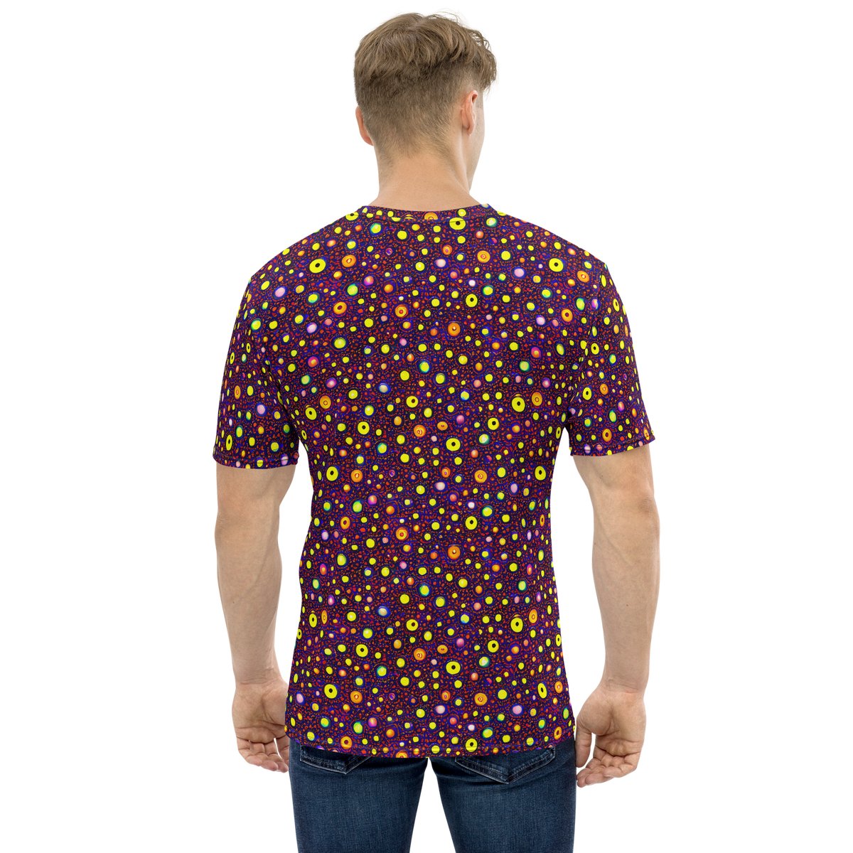 Men's Crew Neck T-Shirt - Cosmic Dotscape