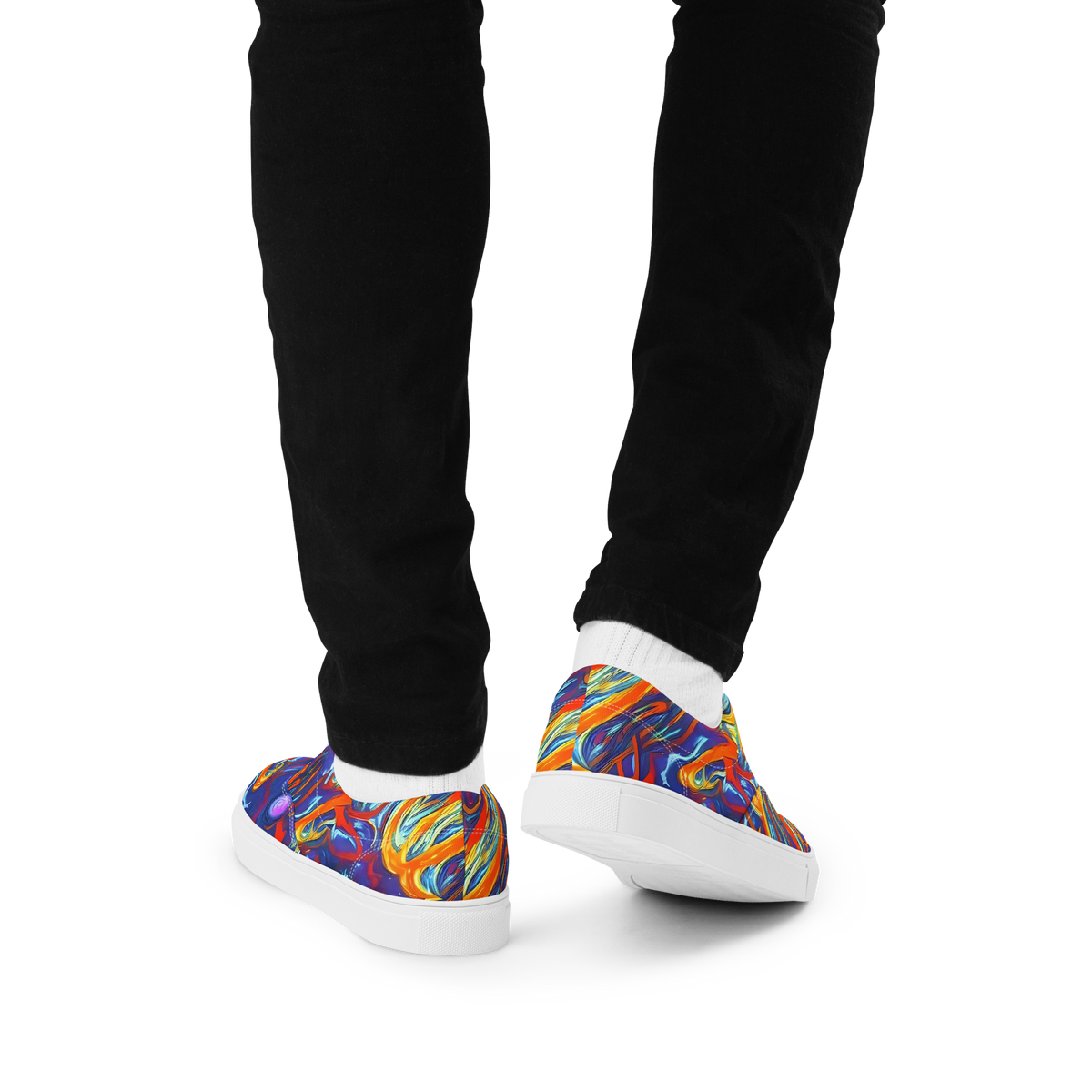 Men's Lace-Up Canvas Shoes - Galactic Ember