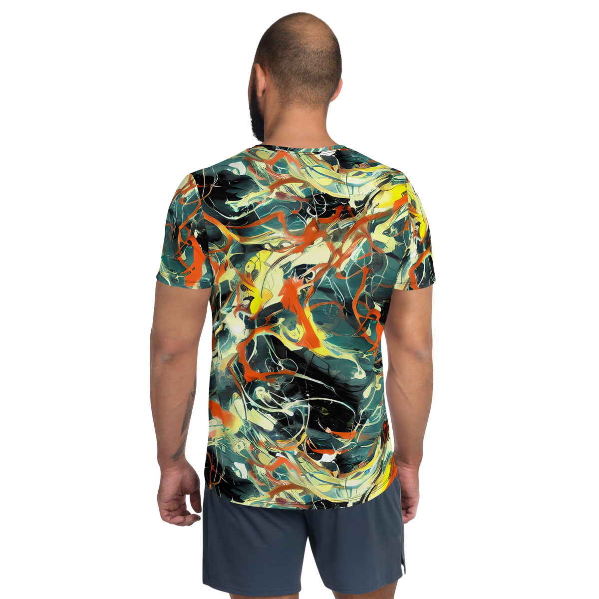 Men's Athletic T-Shirt - Fluid Firestorm