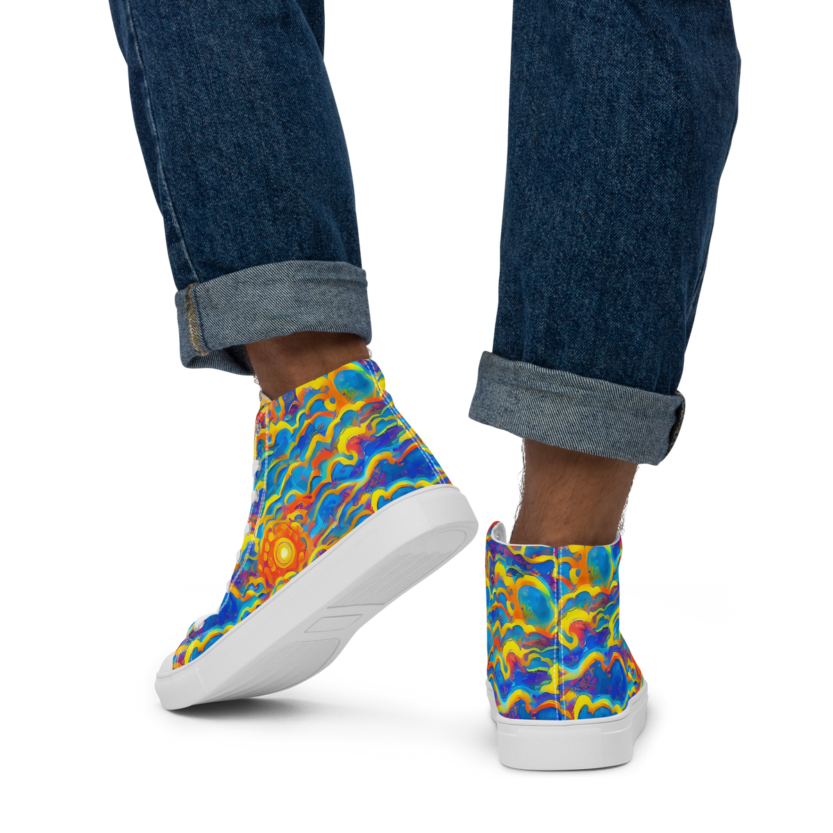 Men's High Top Canvas Shoes - Chroma Ripple