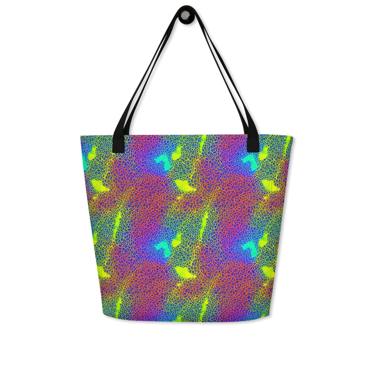 Large Tote Bag w/ Pocket - Prismatic Web