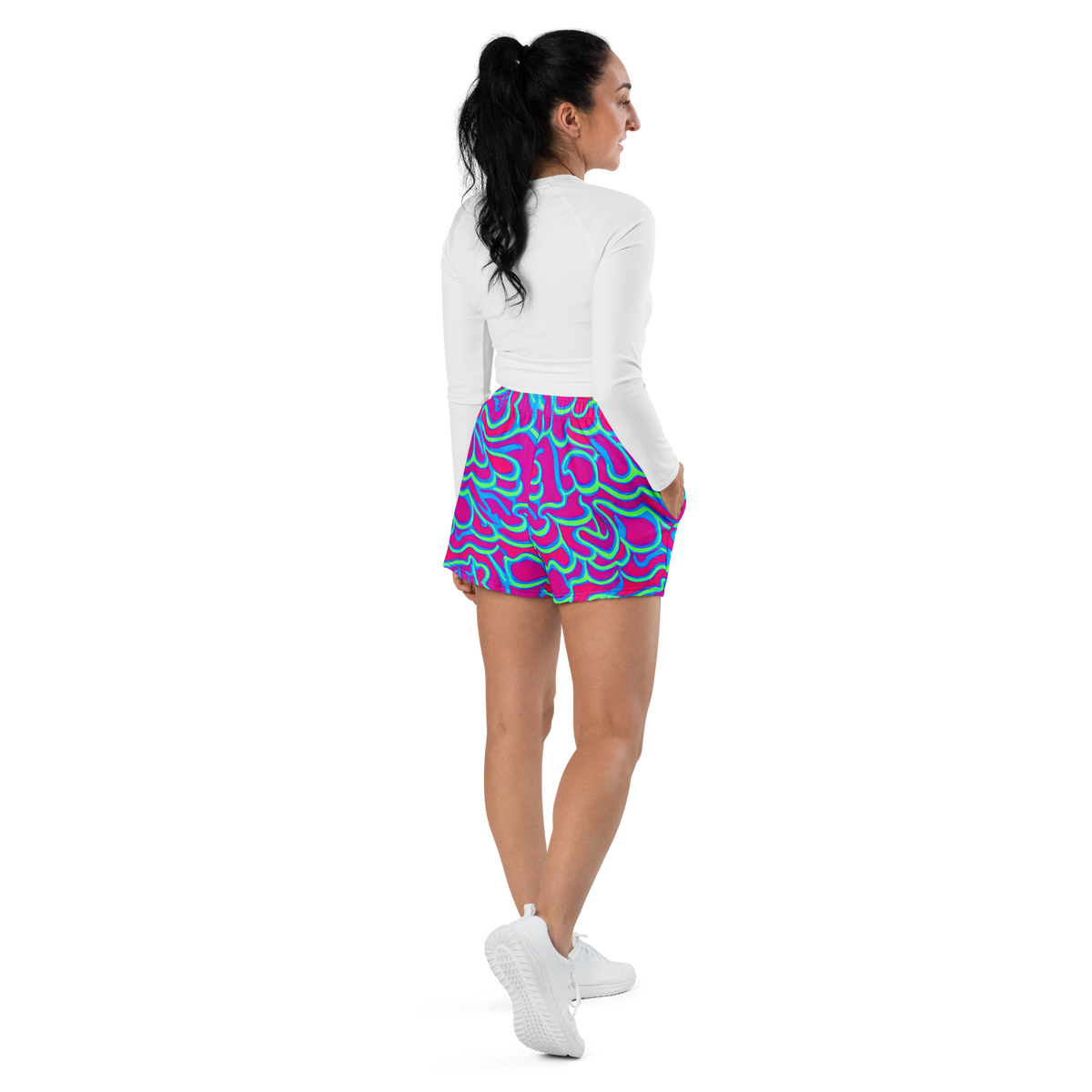Women’s Athletic Shorts - Aquatic Ember