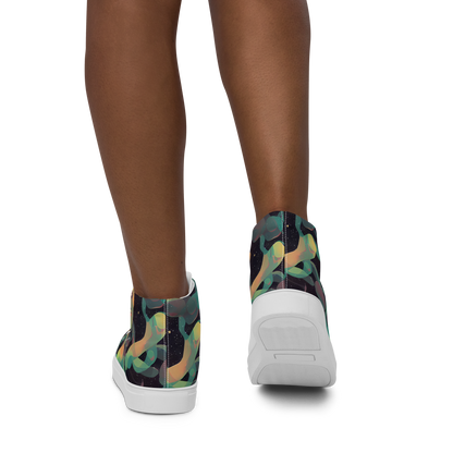 Women's High Top Canvas Shoes - Astral Rhythms