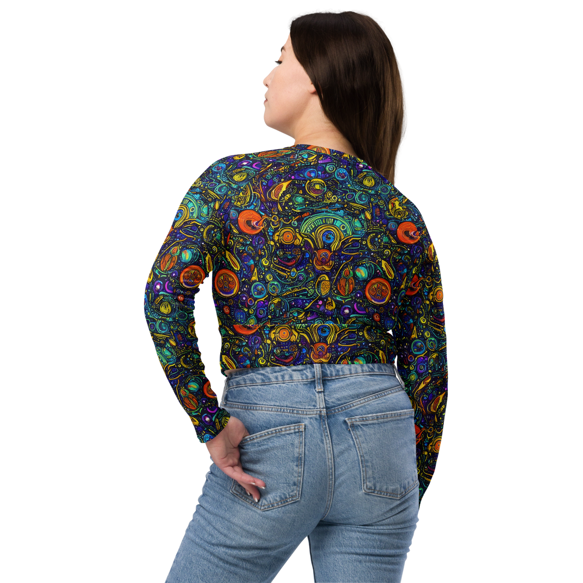 Long Sleeve Crop Top - Vasnetsov Vortex