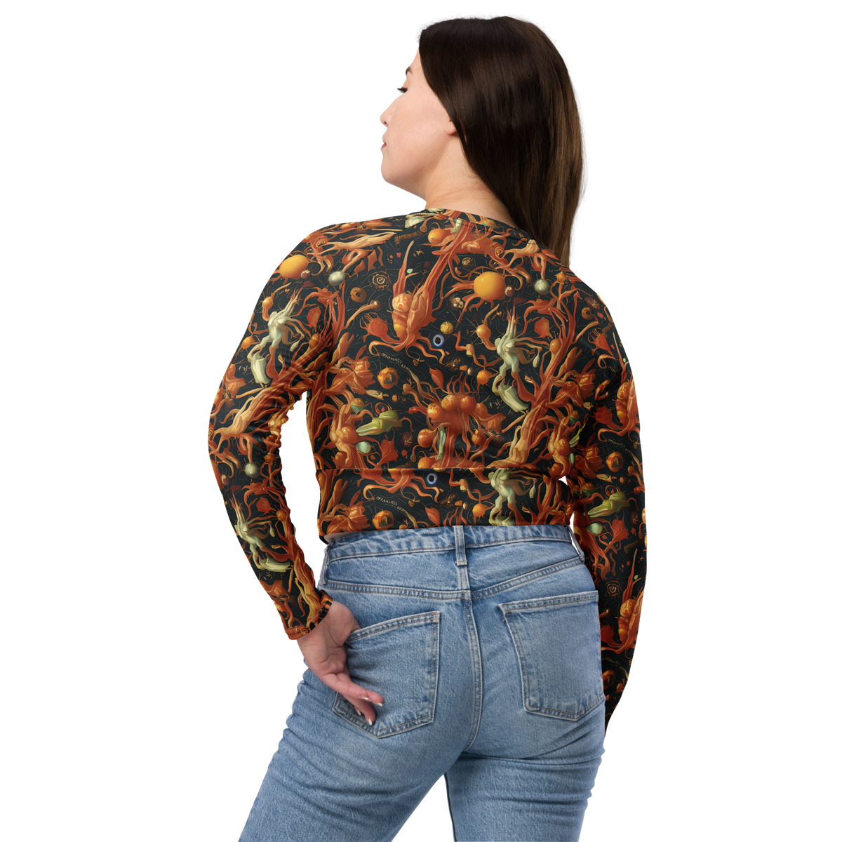 Long Sleeve Crop Top - Bosschaert's Nebula