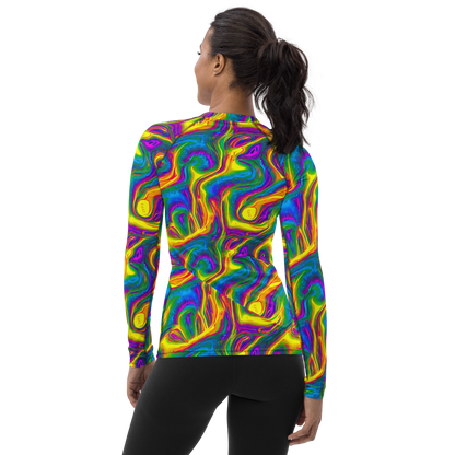 Women's Rash Guard - Electric Aurora