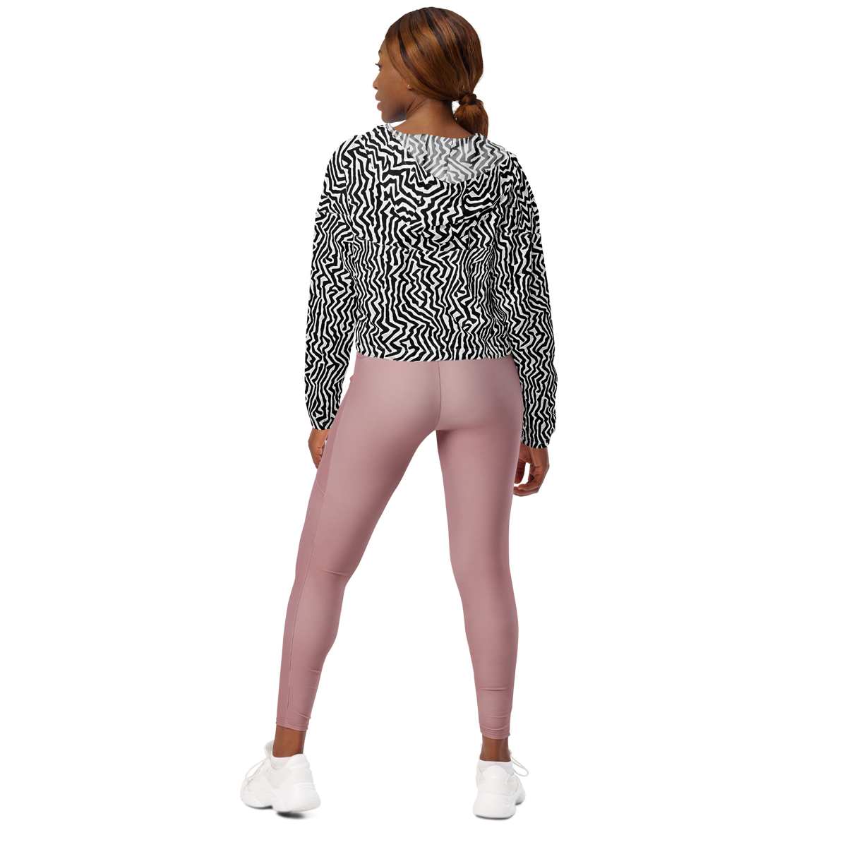 Women's Cropped Windbreaker - Static Swirl