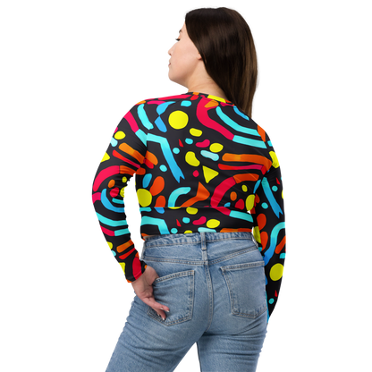 Long Sleeve Crop Top - Midnight Stream
