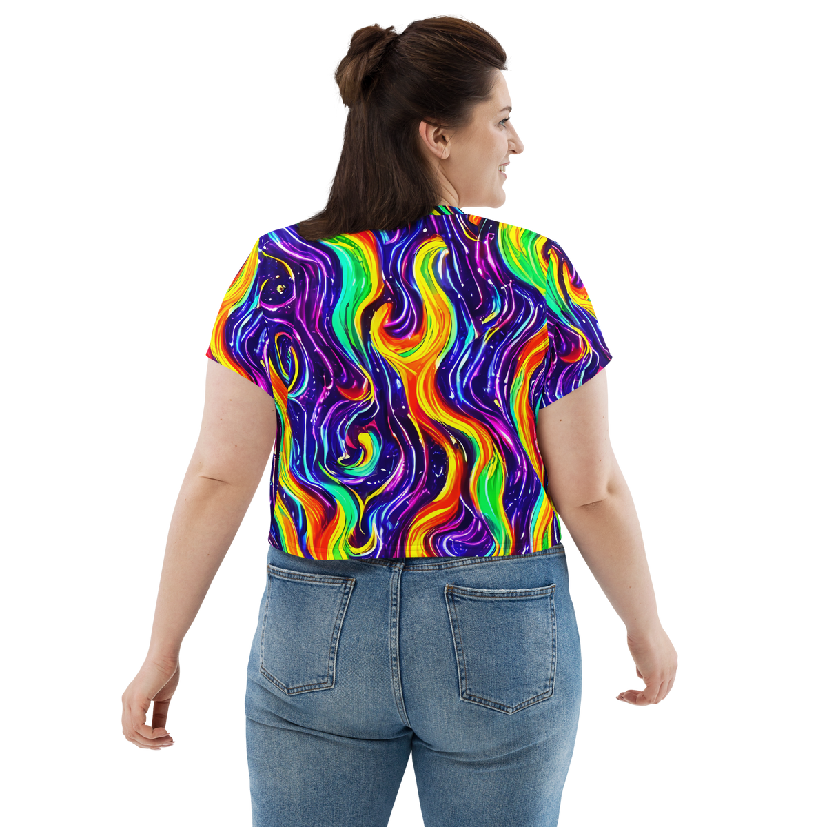 Women's Crop Tee - Galactic Flames