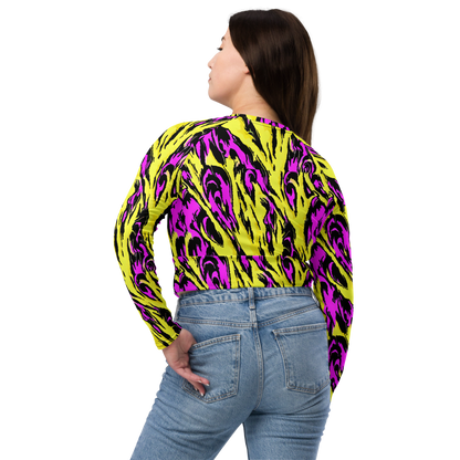 Long Sleeve Crop Top - Neon Savanna