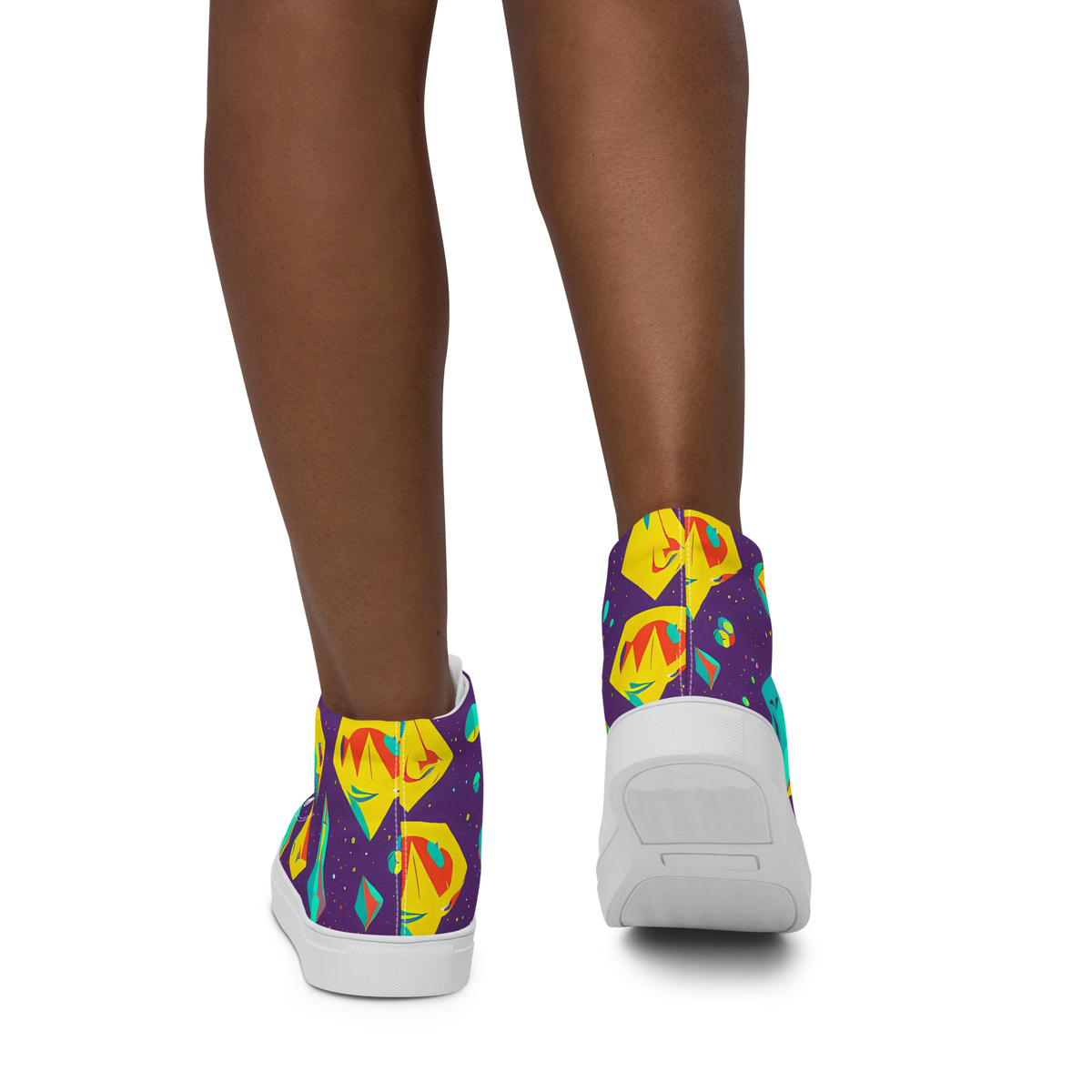 Women's High Top Canvas Shoes - Cascading Prism