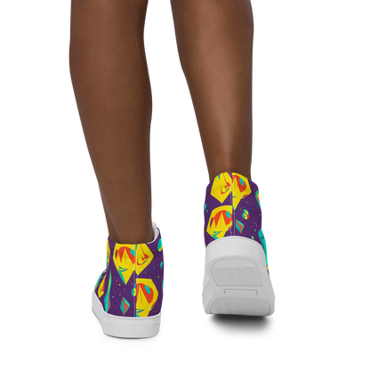 Women's High Top Canvas Shoes - Cascading Prism