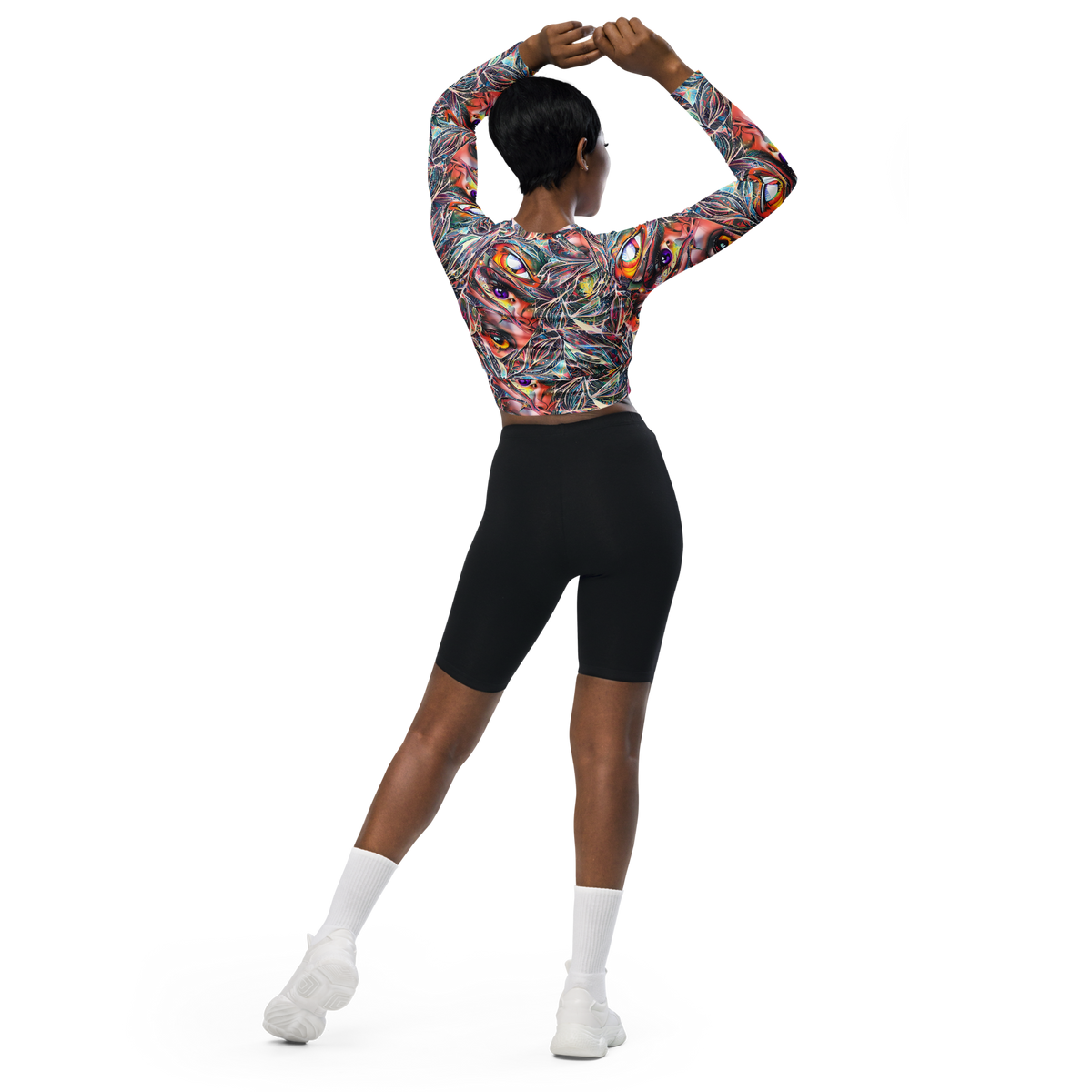 Long Sleeve Crop Top - Prismatic Reverie