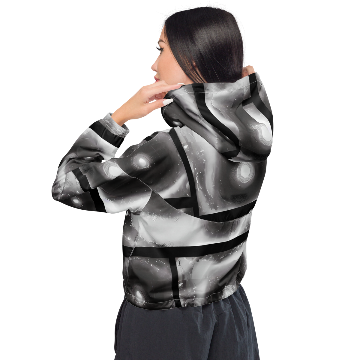 Women's Cropped Windbreaker - Arbus Whorls