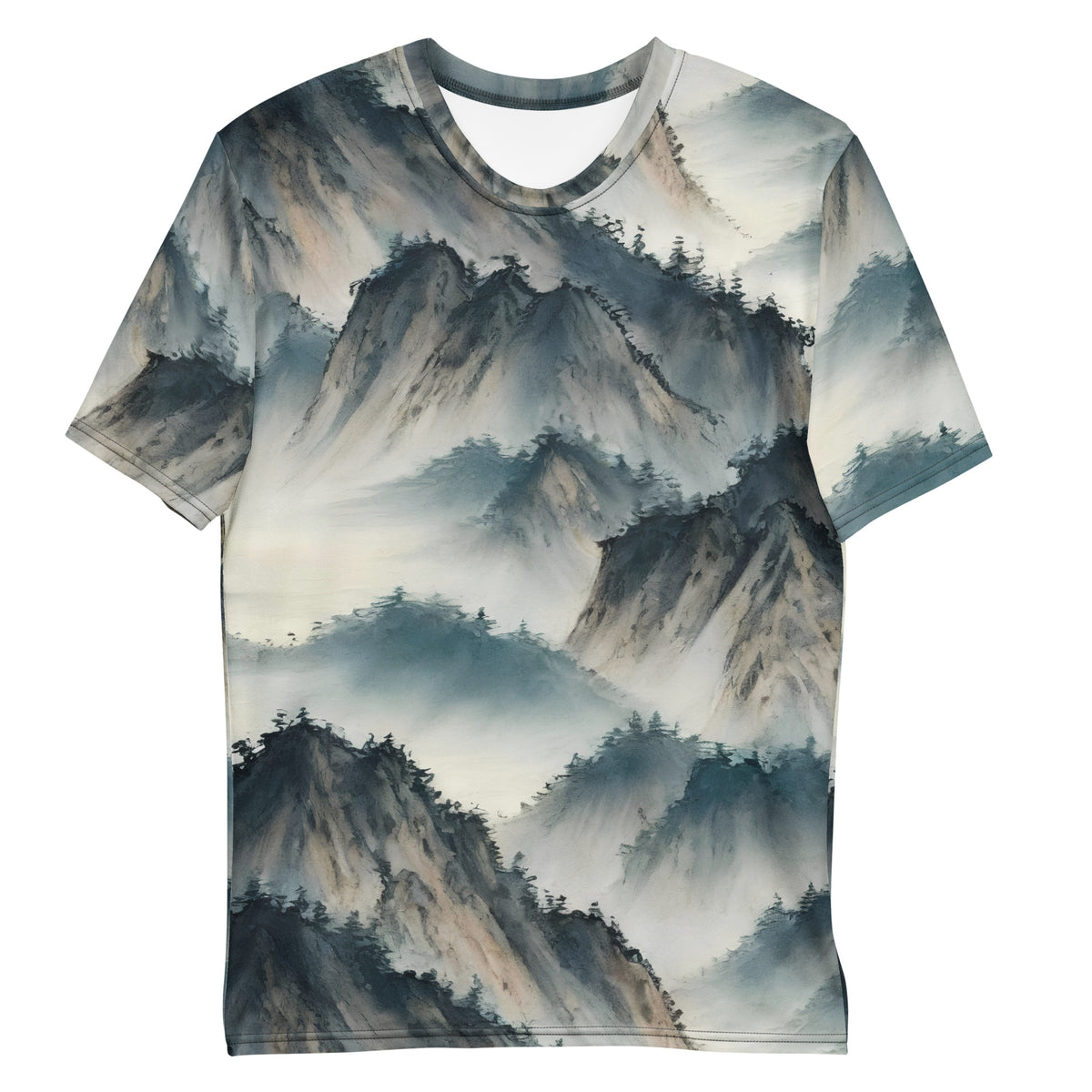 Men's Crew Neck T-Shirt - Misty Peaks