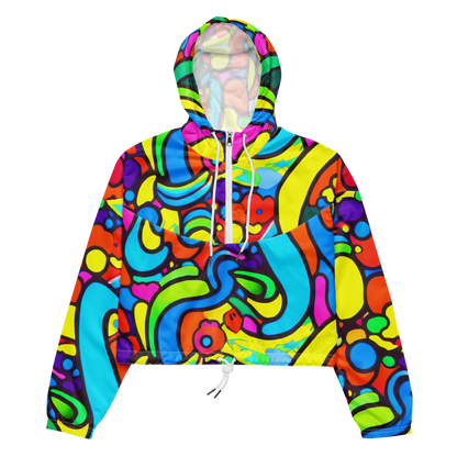 Women's Cropped Windbreaker - Chromadoodle Junction