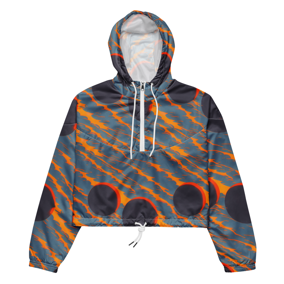 Women's Cropped Windbreaker - Flames of Gravity