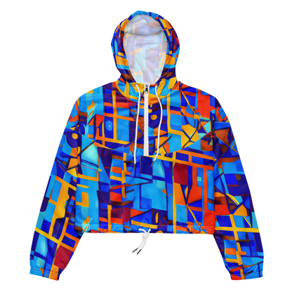 Women's Cropped Windbreaker - Radiant Labyrinth