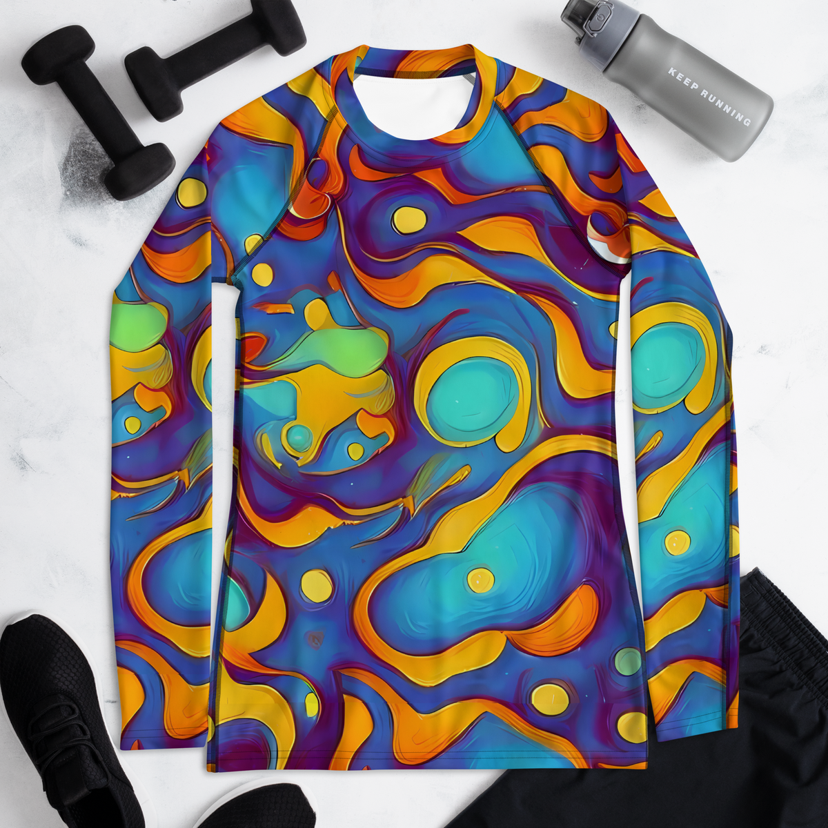 Women's Rash Guard - Pelton Swirl