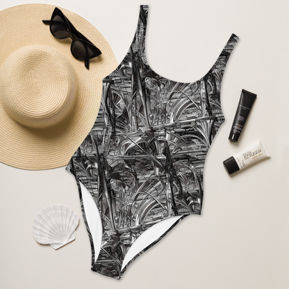 One-Piece Swimsuit - Gothic Whirlwind