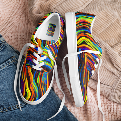 Men's Lace-Up Canvas Shoes - Celestial Waves