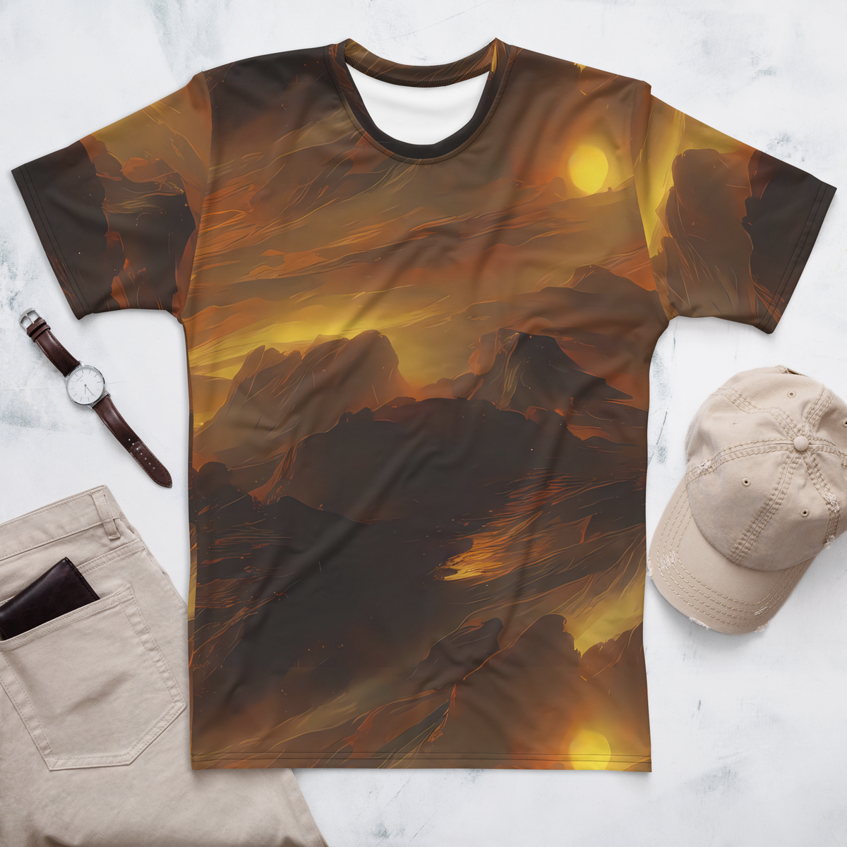 Men's Crew Neck T-Shirt - Sunset Shores