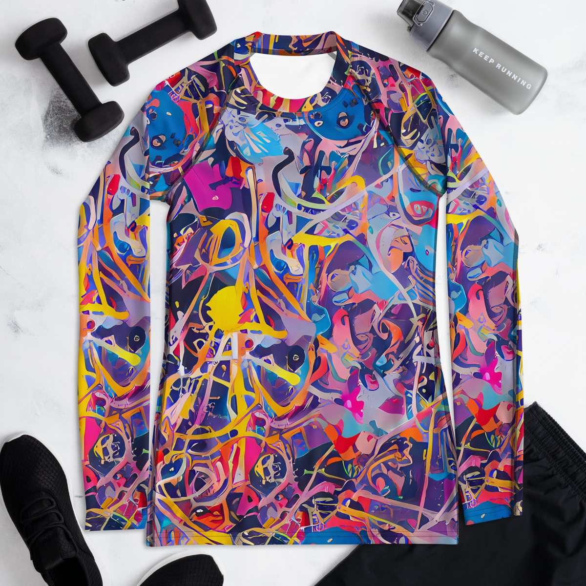 Women's Rash Guard - Vibrant Fusion