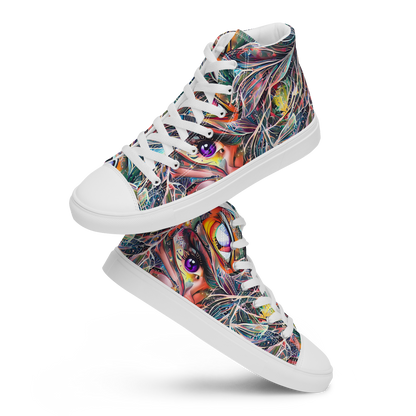 Men's High Top Canvas Shoes - Prismatic Reverie