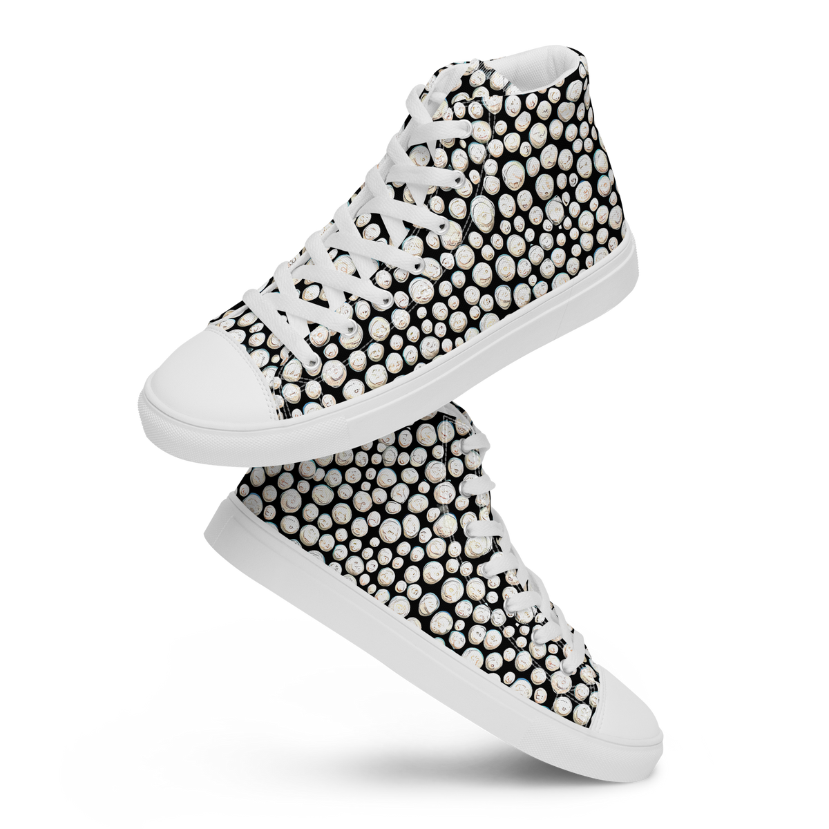 Men's High Top Canvas Shoes - Celestial Whimsy