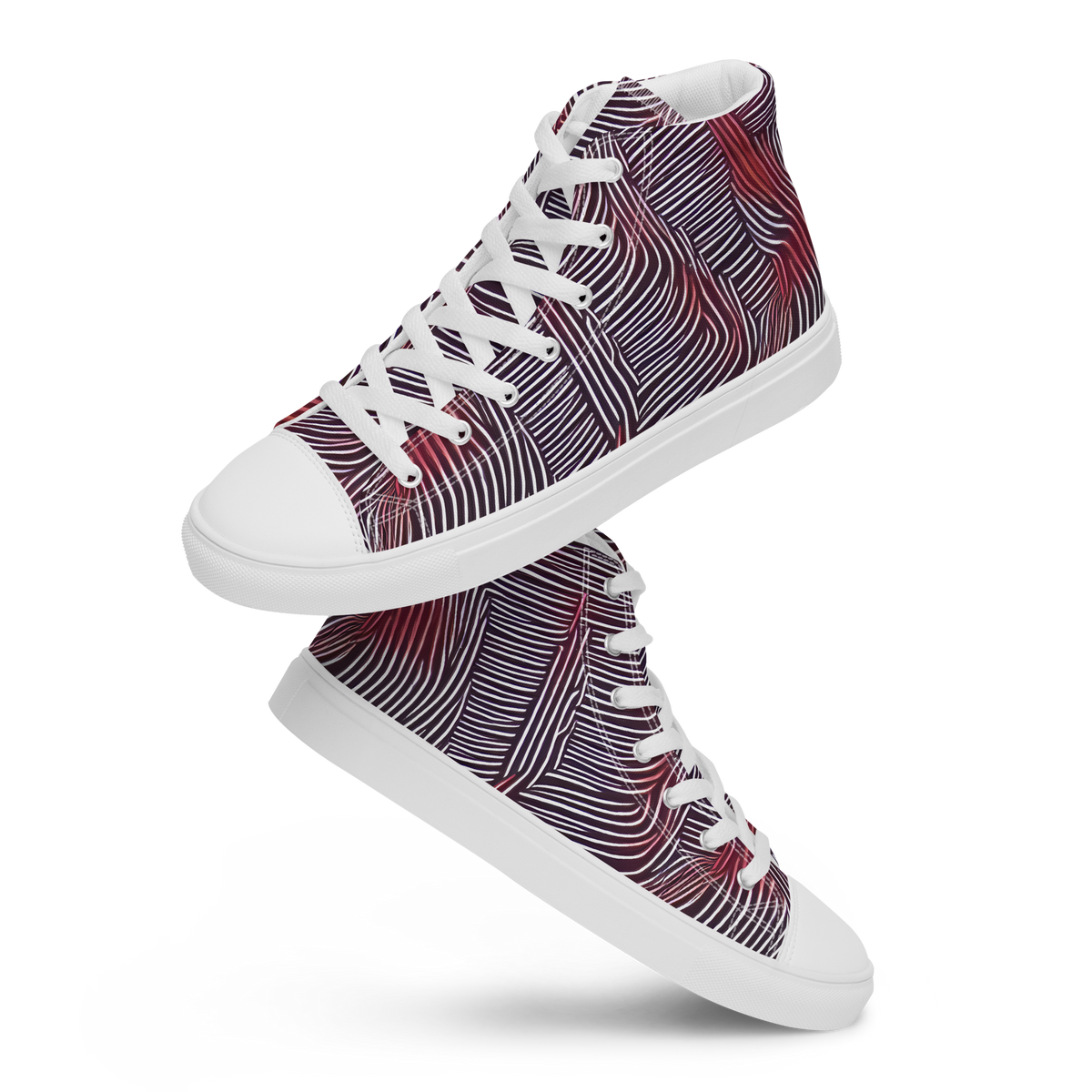 Men's High Top Canvas Shoes - Nebula Waves