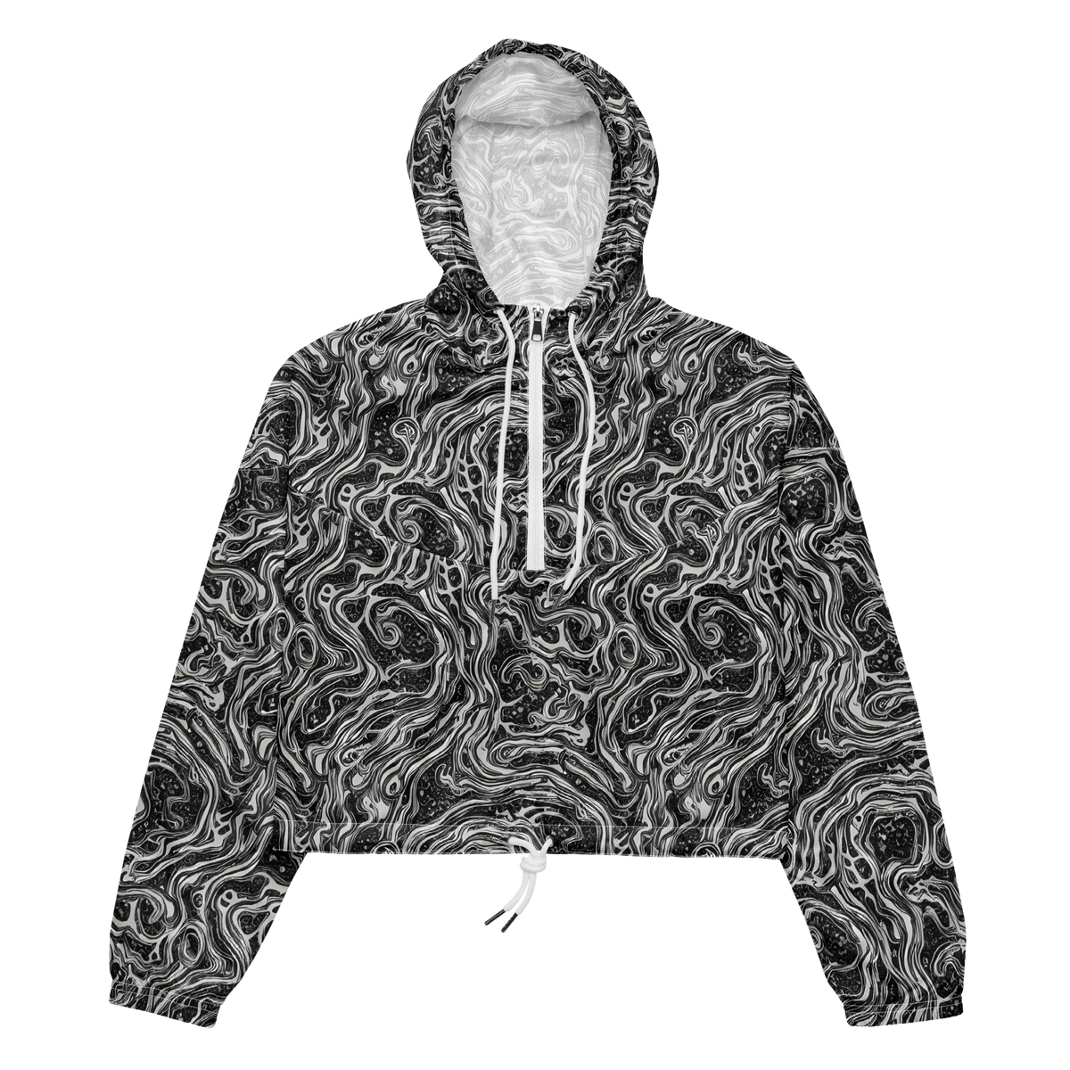 Women's Cropped Windbreaker - Whirlpool Echo