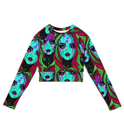 Long Sleeve Crop Top - Luminous Nightfall