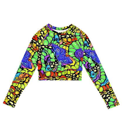 Long Sleeve Crop Top - Frostwork Fantasy
