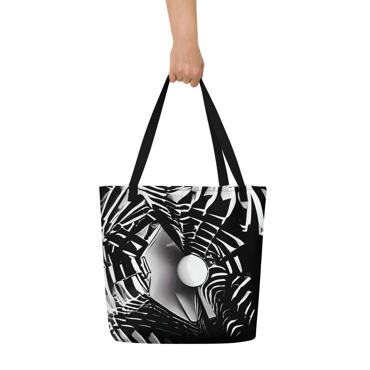 Large Tote Bag w/ Pocket - Illusion Vortex