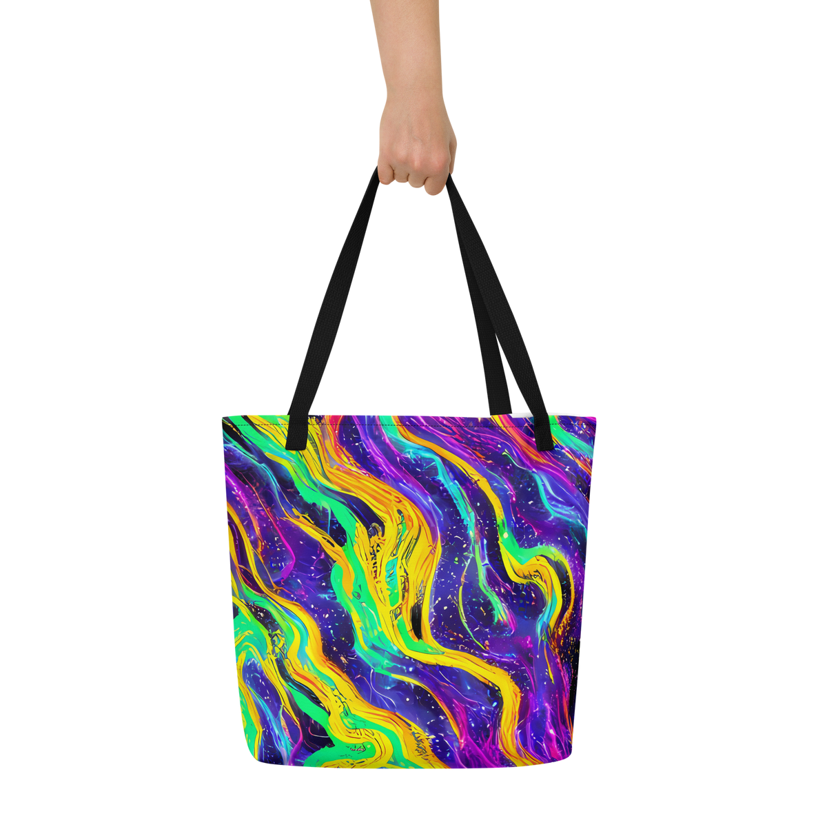 Large Tote Bag w/ Pocket - Jackson Swirl