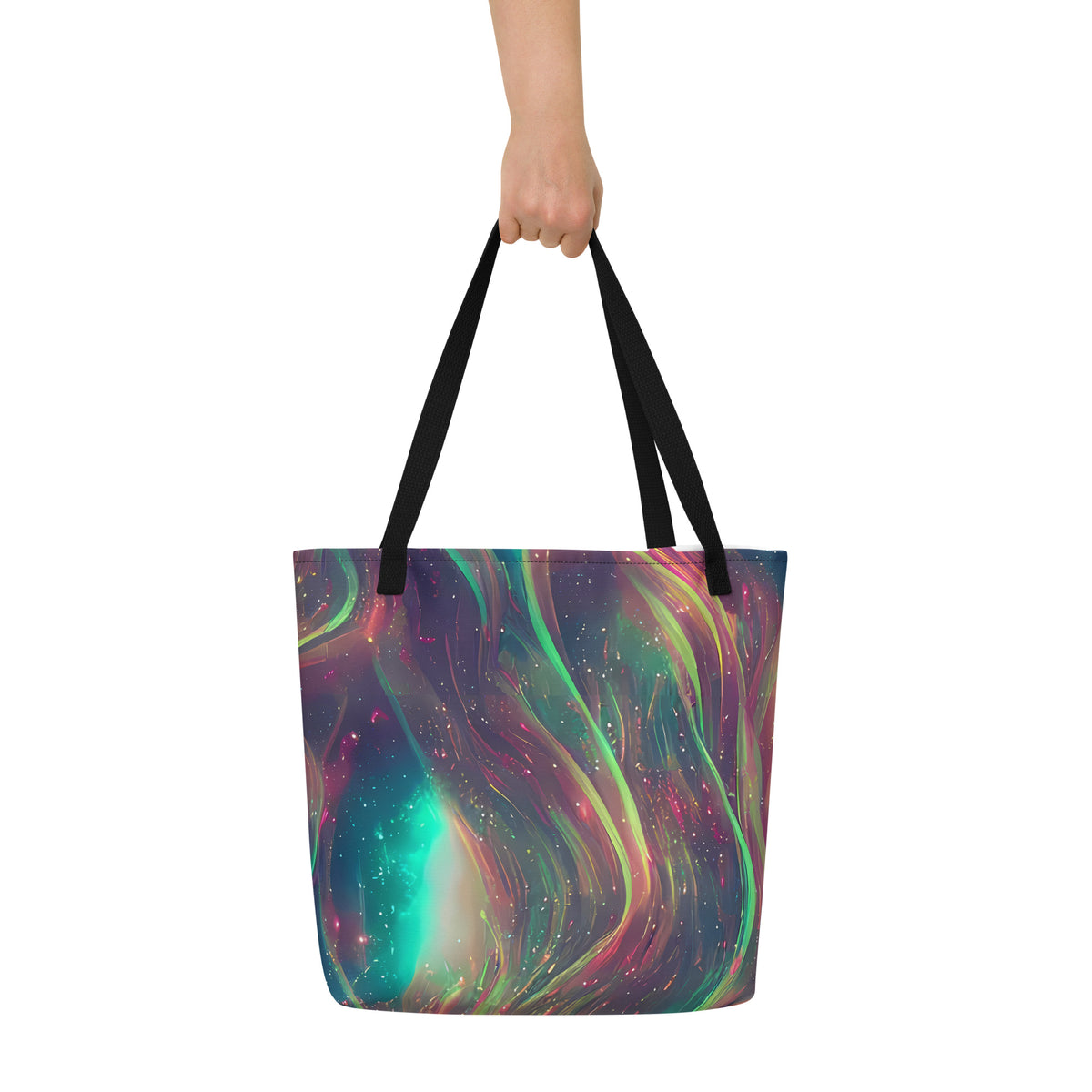 Large Tote Bag w/ Pocket - Temple Wave