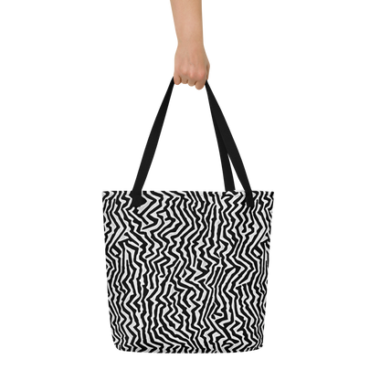 Large Tote Bag w/ Pocket - Static Swirl