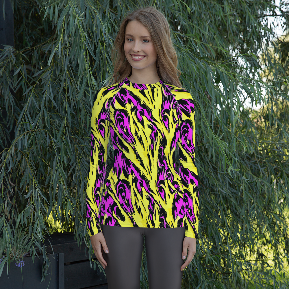 Women's Rash Guard - Neon Savanna