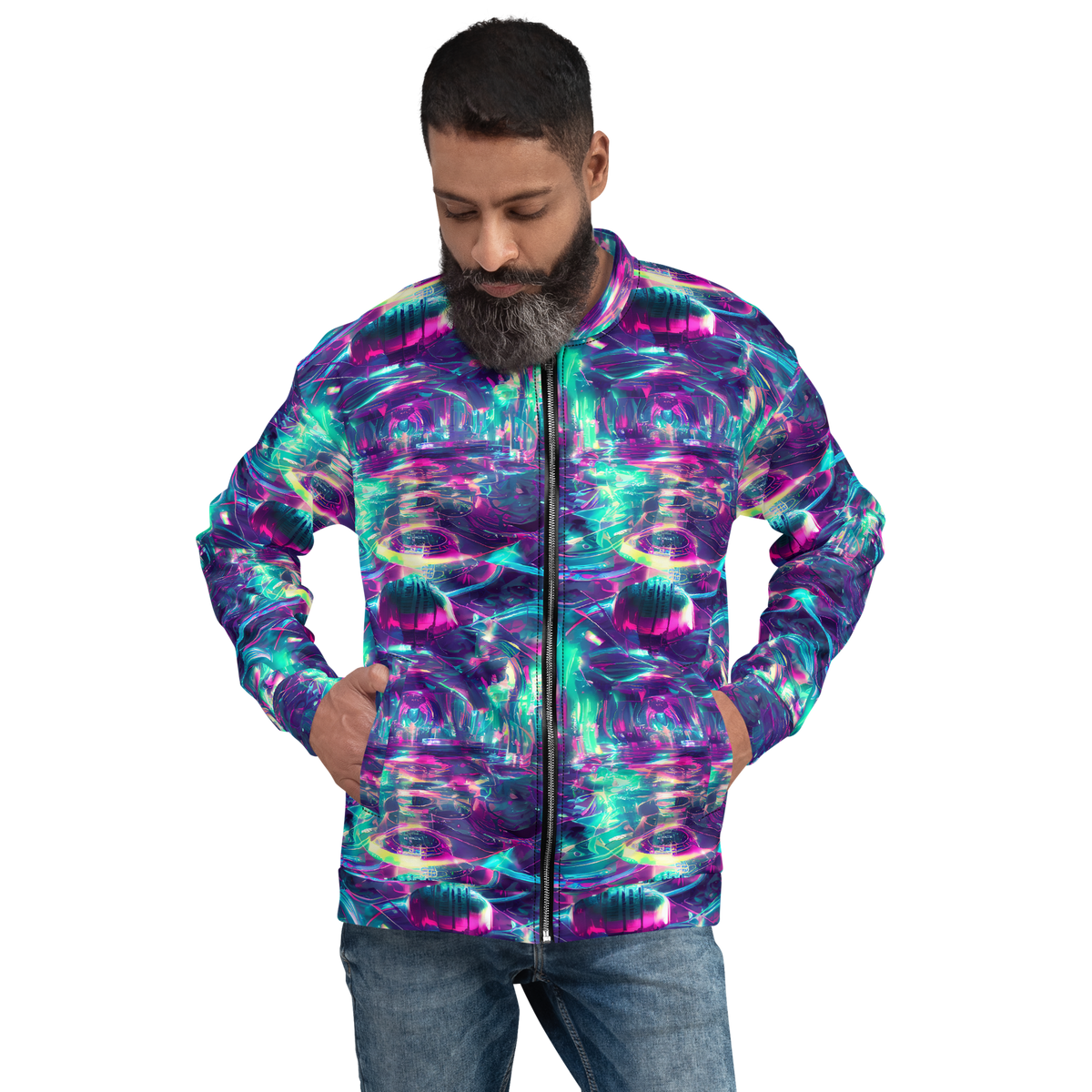 Bomber Jacket - Synthwave Surge