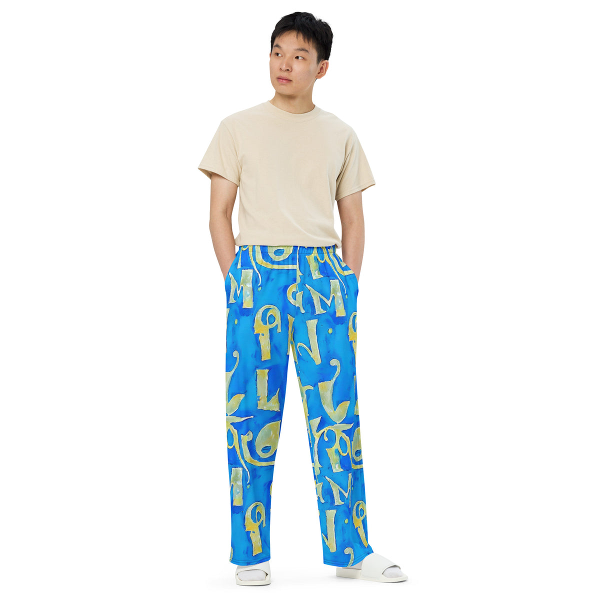 Wide-Leg Pants - Golden Glyphs
